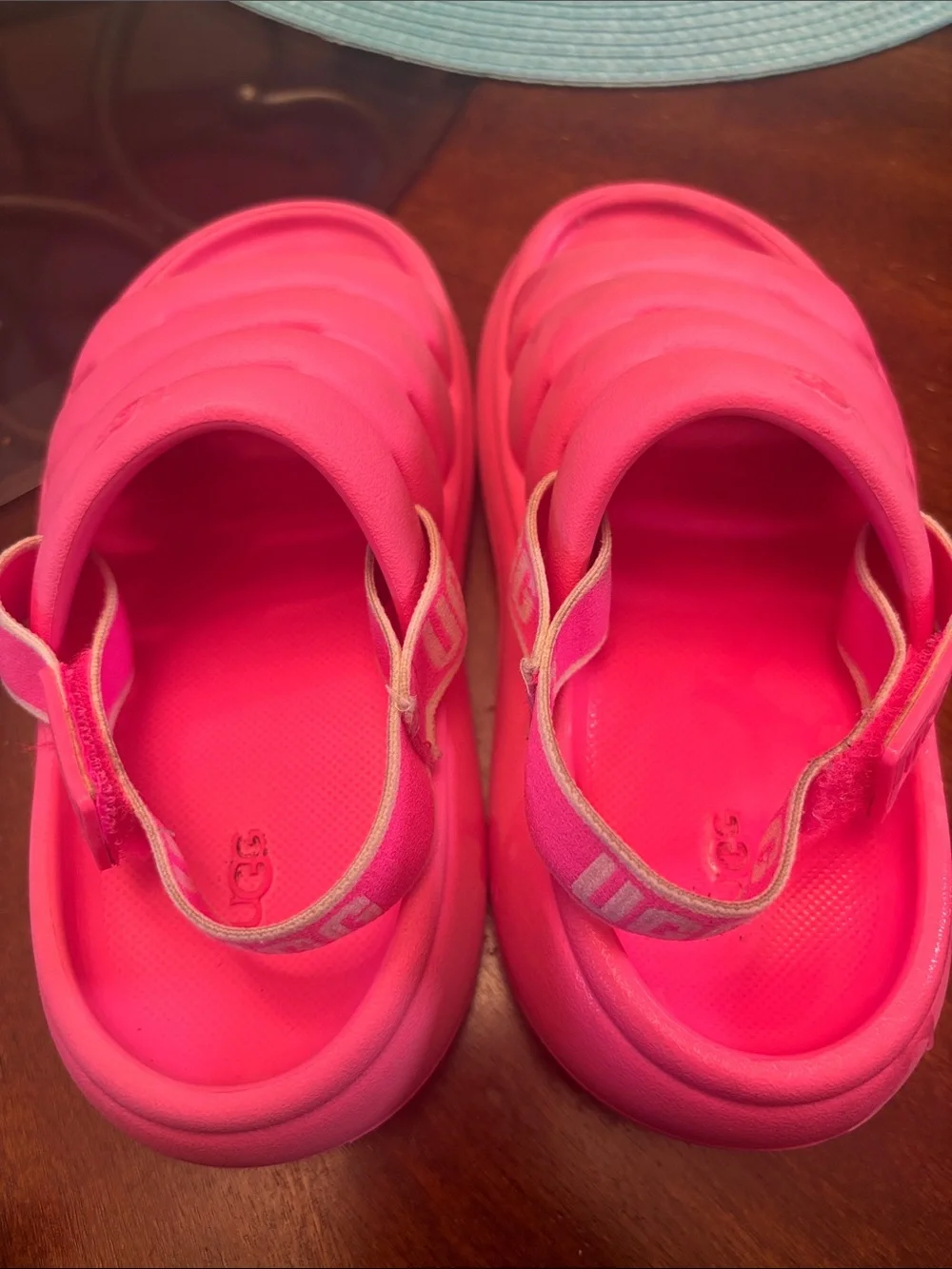 UGG Kids Bright Pink Padded Slide Sandals
